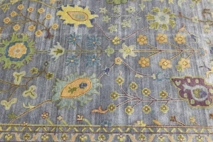 Silver Gray Floral 10X14 Osh Chobi Oriental Rug