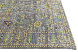 Silver Gray Floral 10X14 Osh Chobi Oriental Rug