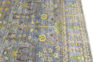 Silver Gray Floral 10X14 Osh Chobi Oriental Rug