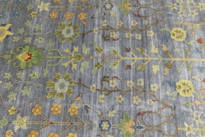 Silver Gray Floral 10X14 Osh Chobi Oriental Rug