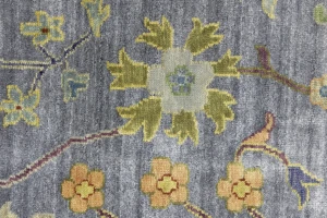 Silver Gray Floral 10X14 Osh Chobi Oriental Rug