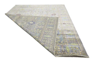Silver Gray Floral 10X14 Osh Chobi Oriental Rug
