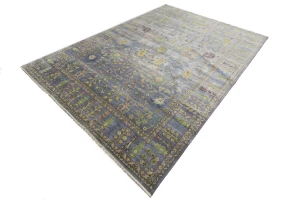 Silver Gray Floral 10X14 Osh Chobi Oriental Rug