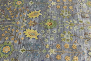 Silver Gray Floral 10X14 Osh Chobi Oriental Rug