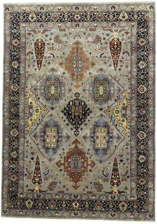 Gray Floral 10X14 Chobi Peshawar Oriental Rug