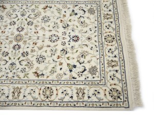 Cream Floral 2'9X20'6 Indo-Nain Oriental Runner Rug