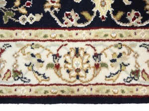 Dark Navy Floral 3X18 Indo-Nain Oriental Runner Rug