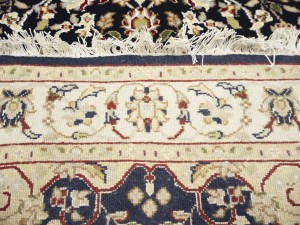 Dark Navy Floral 3X18 Indo-Nain Oriental Runner Rug
