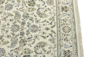 Cream Floral 6X9 Indo-Nain Oriental Rug