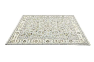 Light Blue-gray Floral 8X10 Indo-Nain Oriental Rug