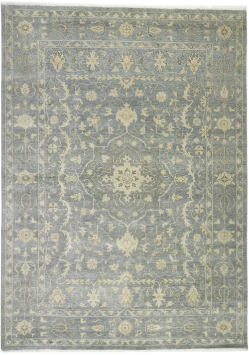 Muted Gray Floral 10X14 Transitional Oriental Rug