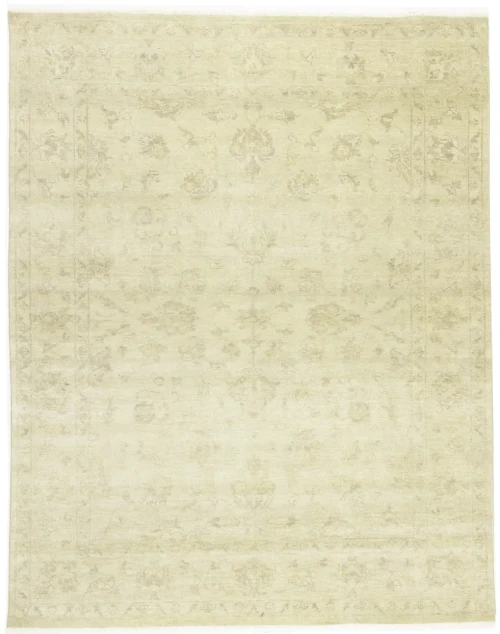 Muted Beige Floral 8X10 Transitional Oriental Rug