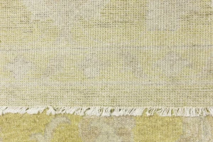 Muted Golden Yellow Floral 10X14 Transitional Oriental Rug