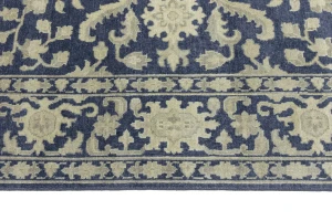 Muted Slate Blue Floral 9X12 Transitional Oriental Rug