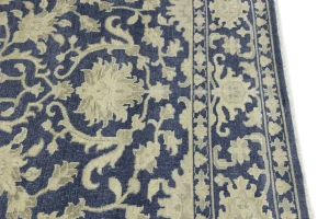 Muted Slate Blue Floral 9X12 Transitional Oriental Rug