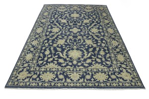 Muted Slate Blue Floral 9X12 Transitional Oriental Rug