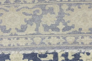 Muted Slate Blue Floral 9X12 Transitional Oriental Rug