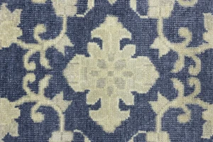 Muted Slate Blue Floral 9X12 Transitional Oriental Rug