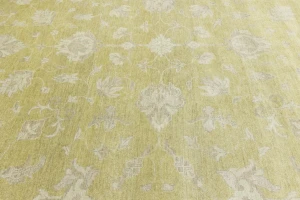 Muted Golden Yellow Floral 12X15 Transitional Oriental Rug