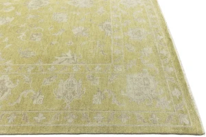 Muted Golden Yellow Floral 12X15 Transitional Oriental Rug