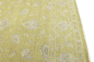 Muted Golden Yellow Floral 12X15 Transitional Oriental Rug