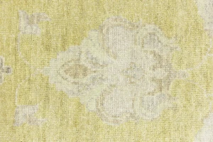 Muted Golden Yellow Floral 12X15 Transitional Oriental Rug