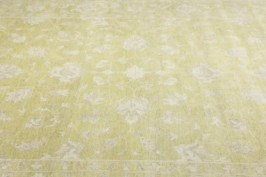 Muted Golden Yellow Floral 12X15 Transitional Oriental Rug
