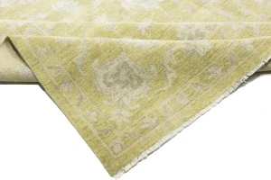 Muted Golden Yellow Floral 12X15 Transitional Oriental Rug