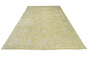 Muted Golden Yellow Floral 12X15 Transitional Oriental Rug