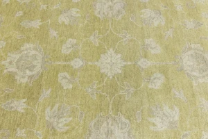Muted Golden Yellow Floral 12X15 Transitional Oriental Rug