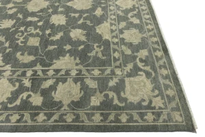 Muted Dark Slate Floral 12X15 Transitional Oriental Rug