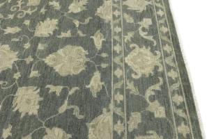 Muted Dark Slate Floral 12X15 Transitional Oriental Rug