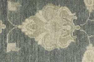 Muted Dark Slate Floral 12X15 Transitional Oriental Rug
