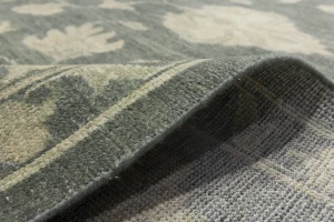 Muted Dark Slate Floral 12X15 Transitional Oriental Rug