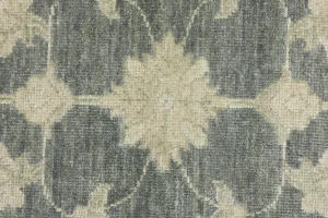 Muted Dark Slate Floral 12X15 Transitional Oriental Rug