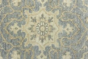 Muted Gray Floral 8X8 Transitional Oriental Round Rug