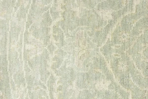 Muted Green Floral 6X6 Transitional Oriental Round Rug