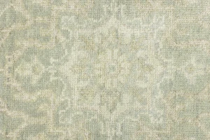 Muted Green Floral 6X6 Transitional Oriental Round Rug