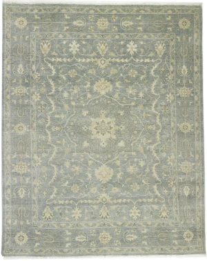 Muted Gray Floral 8X10 Transitional Oriental Rug