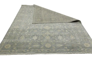 Muted Gray Floral 8X10 Transitional Oriental Rug