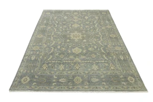 Muted Gray Floral 8X10 Transitional Oriental Rug