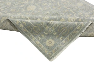 Muted Gray Floral 8X10 Transitional Oriental Rug