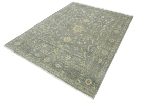Muted Gray Floral 8X10 Transitional Oriental Rug
