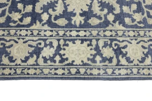 Muted Slate Blue Floral 8X10 Transitional Oriental Rug