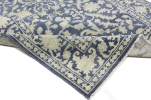 Muted Slate Blue Floral 8X10 Transitional Oriental Rug