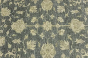Muted Dark Slate Floral 8X10 Transitional Oriental Rug