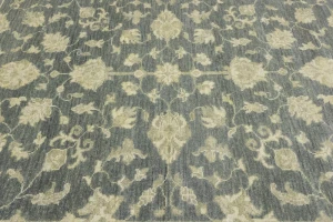 Muted Dark Slate Floral 8X10 Transitional Oriental Rug
