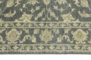 Muted Dark Slate Floral 8X10 Transitional Oriental Rug