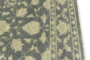 Muted Dark Slate Floral 8X10 Transitional Oriental Rug
