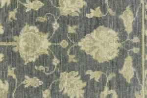 Muted Dark Slate Floral 8X10 Transitional Oriental Rug